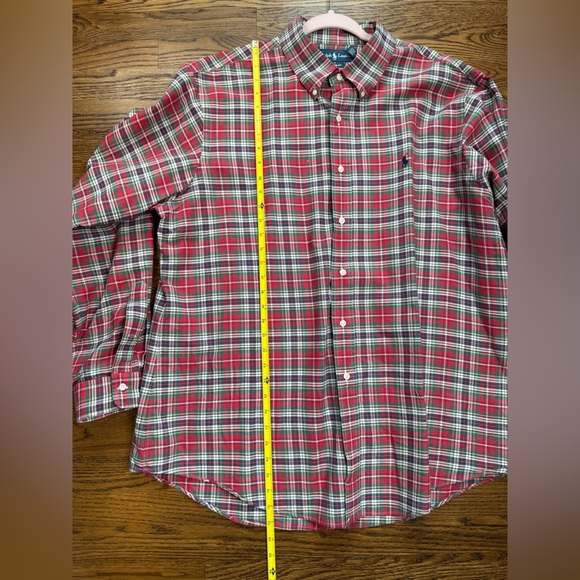 Ralph Lauren Men’s Comfort Fit Tartan Red and Green Plaid Button Down Shirt XXL - Picture 12 of 15